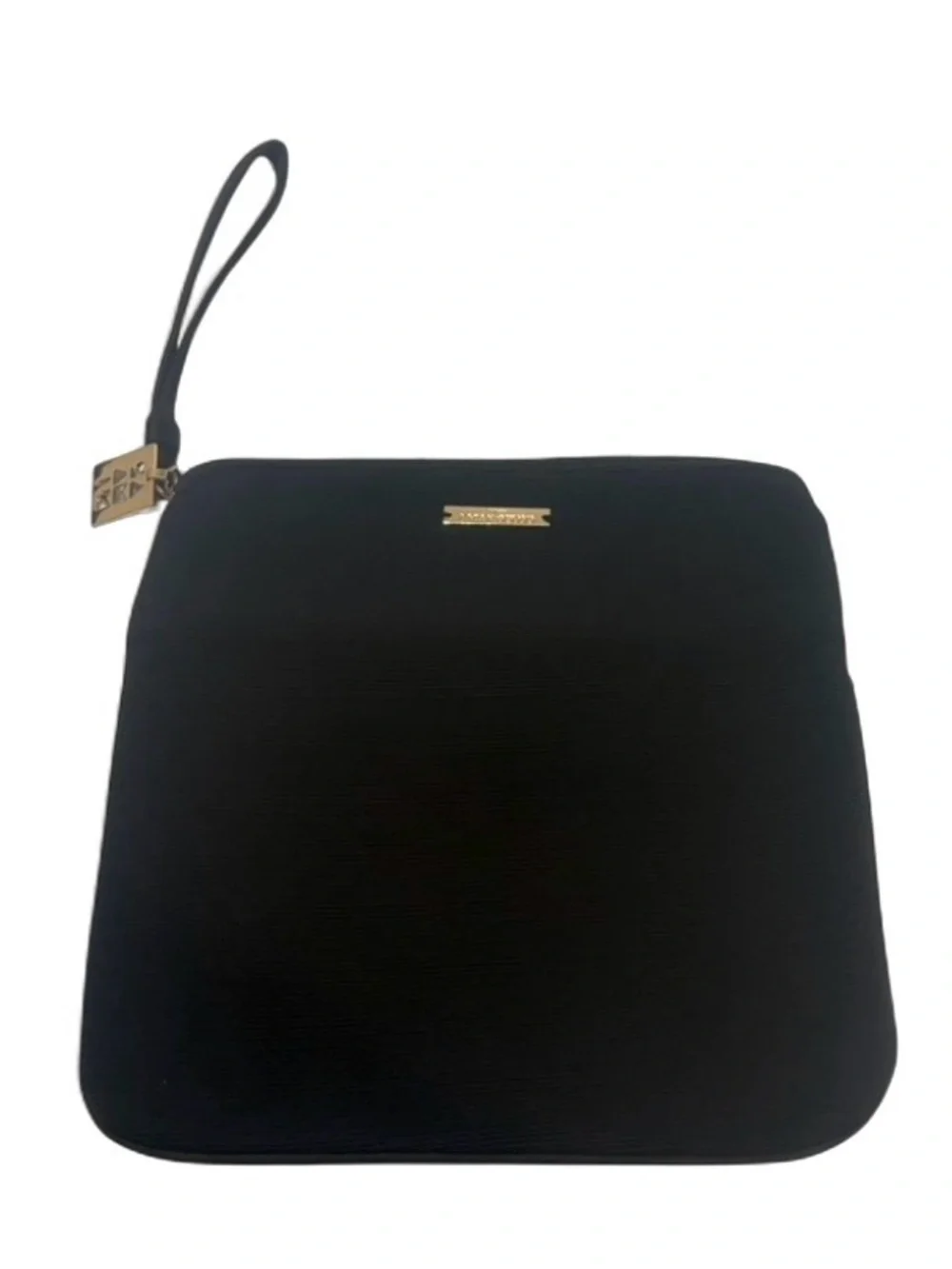 New Giorgio Armani Beauty Signature Black Zippered Makeup Bag Case with Handle
